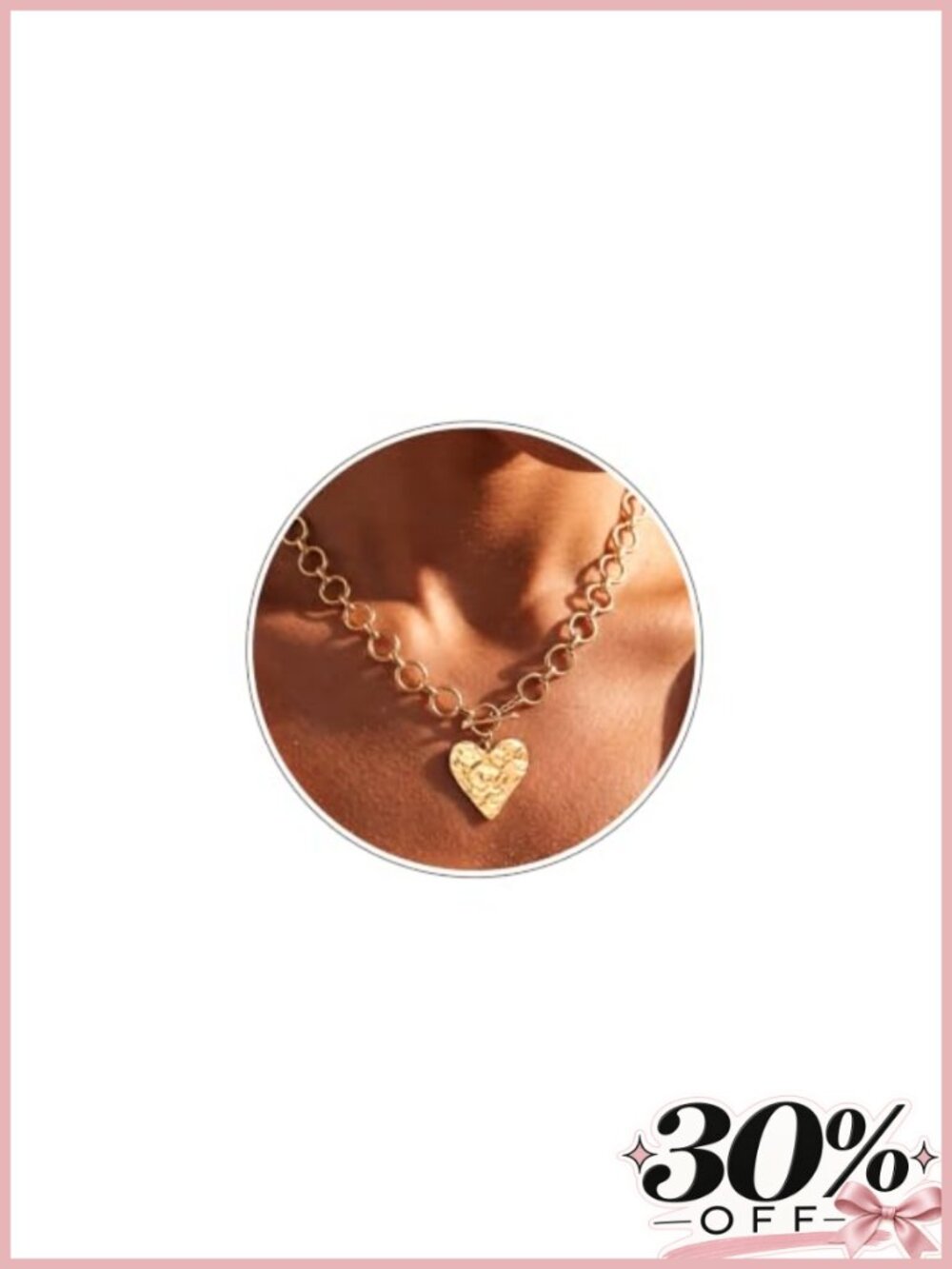 Chunky Gold Plated Statement Heart Necklace for Women